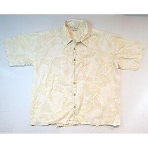 Maui Trading Company Mens Button Up Shirt Hawaiian Yellow White Floral Size 2XL